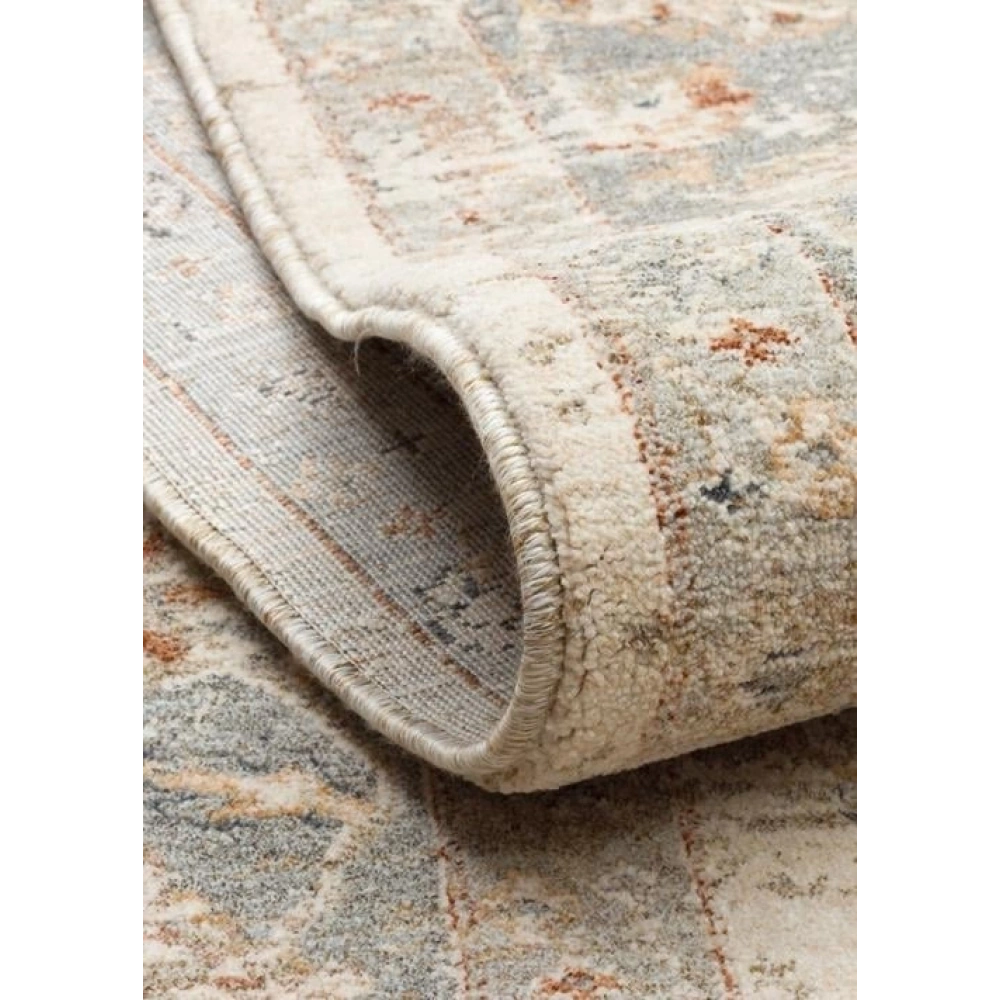 Eko Halı Efes 04 Cream Grey Klasik Desenli Yumuşak Tuşeli Polyester Makine Halısı