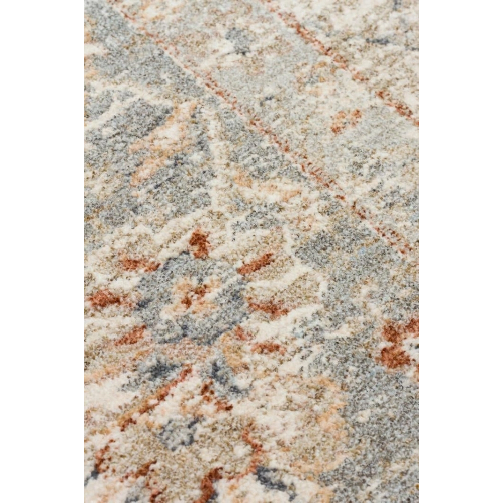 Eko Halı Efes 04 Cream Grey Klasik Desenli Yumuşak Tuşeli Polyester Makine Halısı