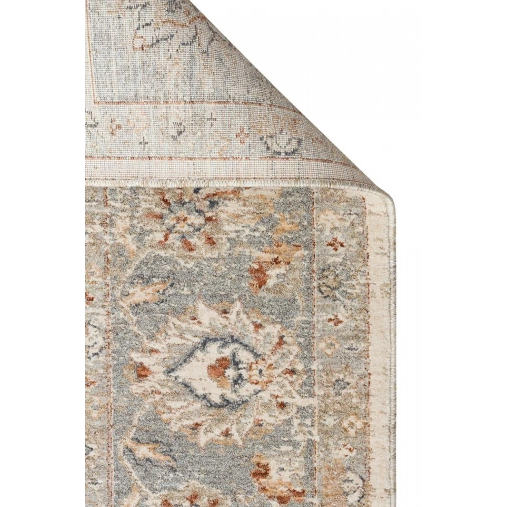 Eko Halı Efes 04 Cream Grey Klasik Desenli Yumuşak Tuşeli Polyester Makine Halısı