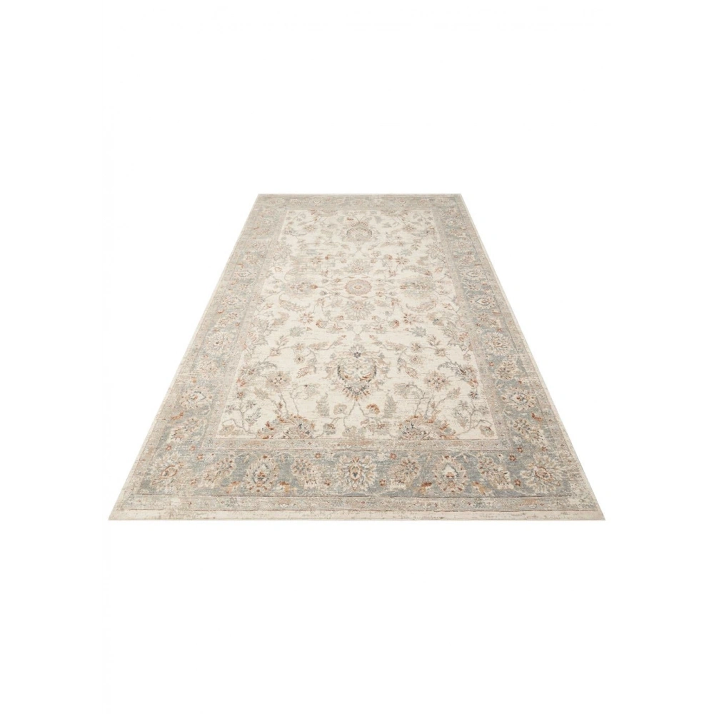 Eko Halı Efes 04 Cream Grey Klasik Desenli Yumuşak Tuşeli Polyester Makine Halısı