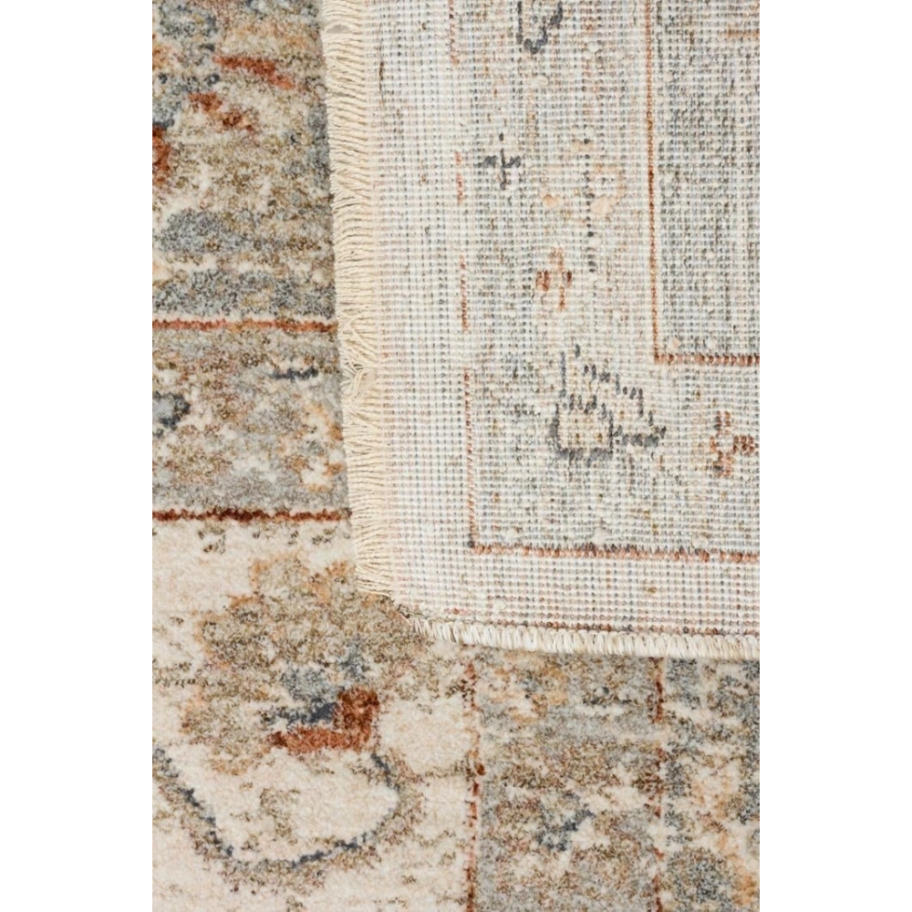 Eko Halı Efes 04 Cream Grey Klasik Desenli Yumuşak Tuşeli Polyester Makine Halısı