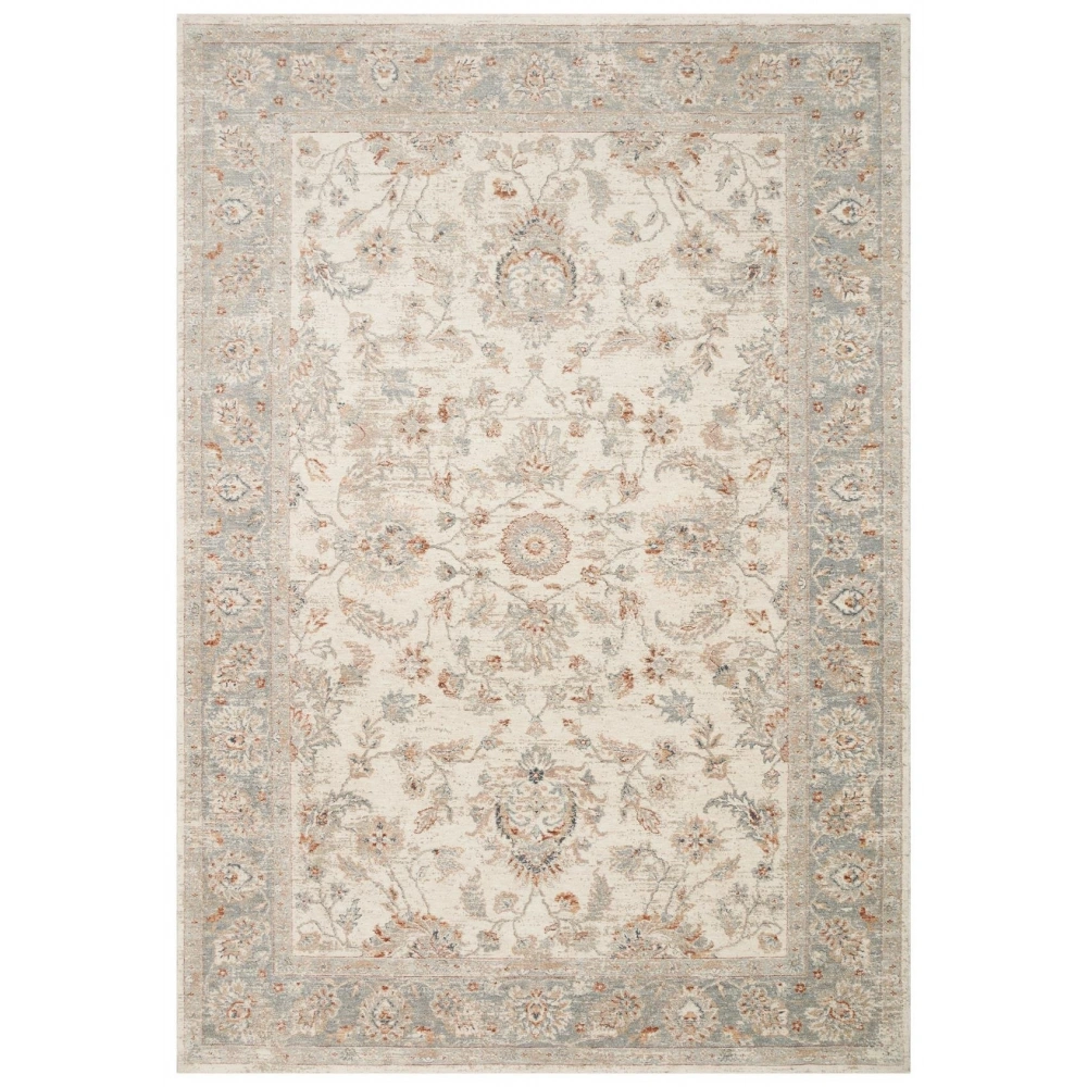 Eko Halı Efes 04 Cream Grey Klasik Desenli Yumuşak Tuşeli Polyester Makine Halısı