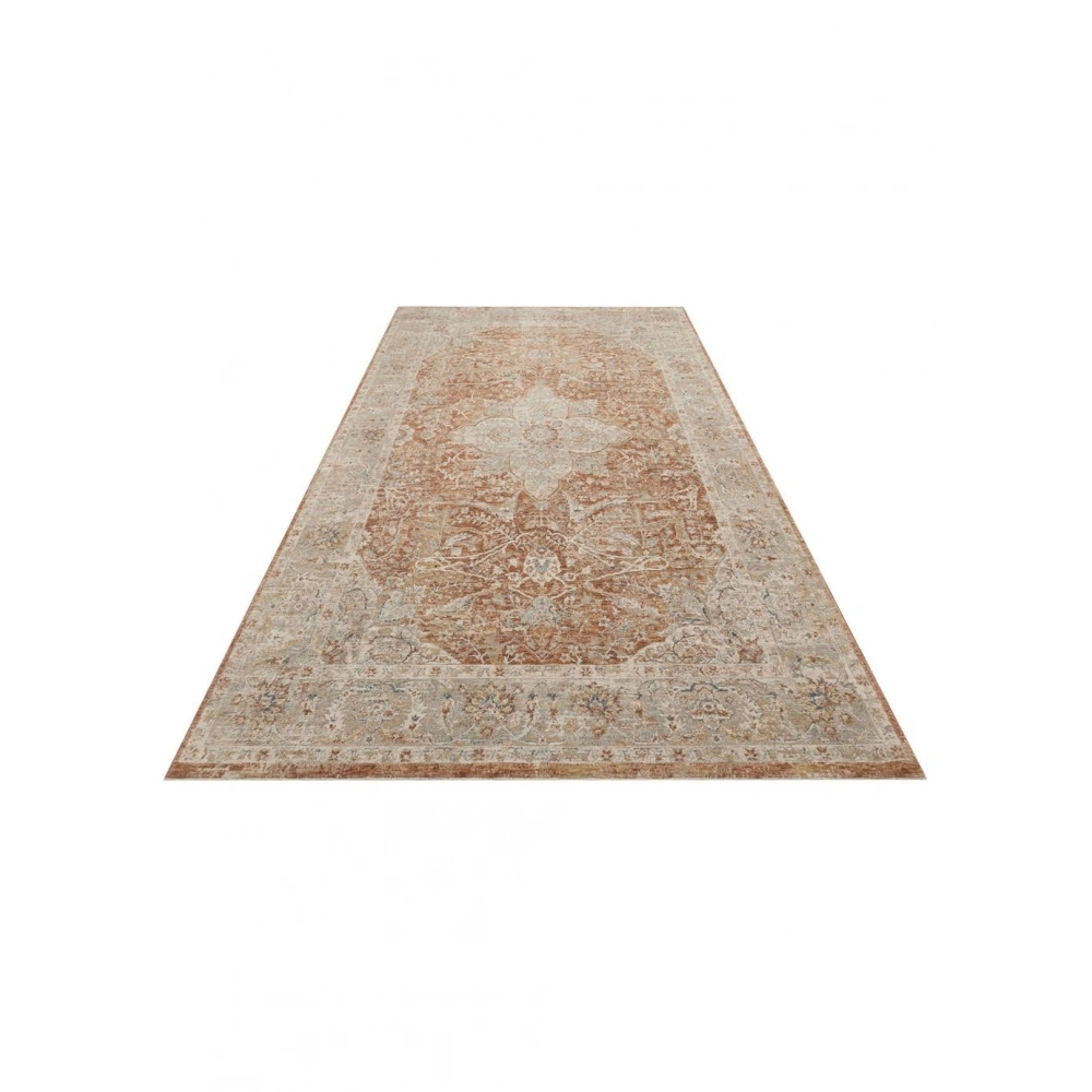 Eko Halı Efes 05 Terra Klasik Desenli Yumuşak Tuşeli Polyester Makine Halısı