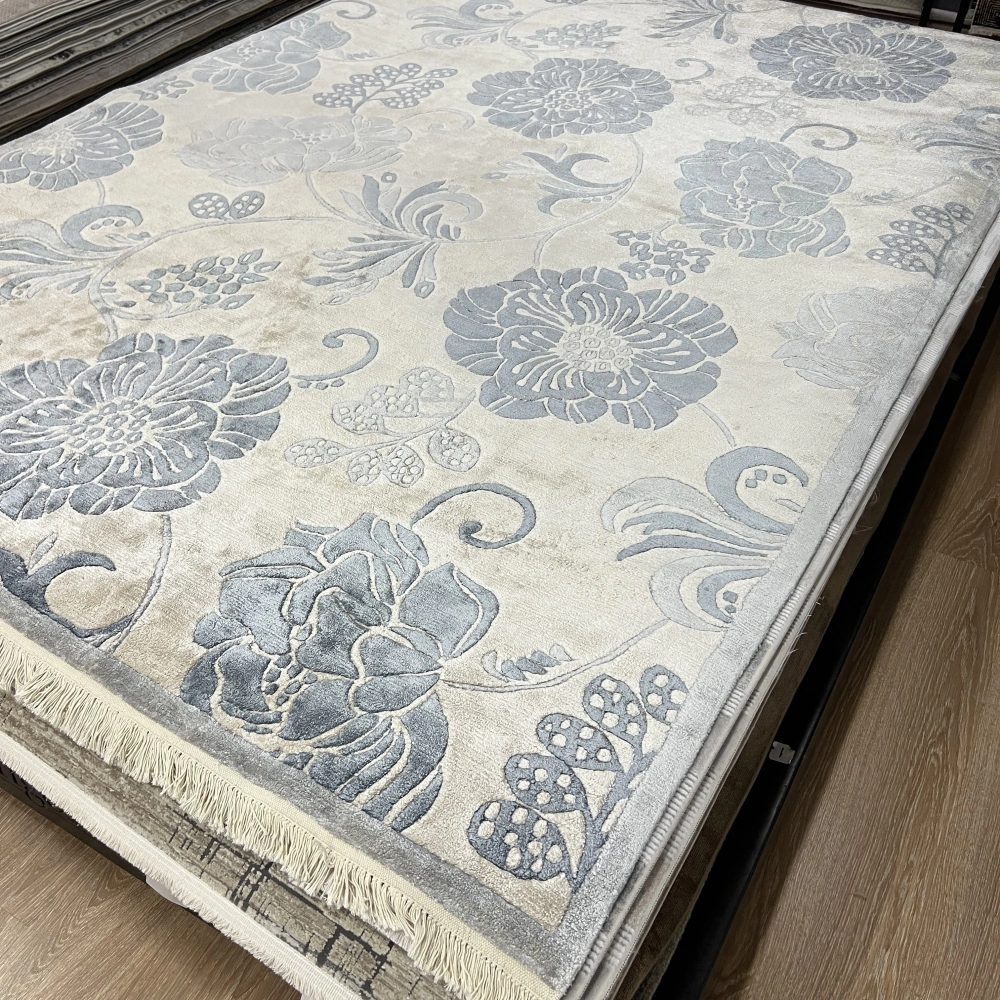 Eko Halı Fantacy 1525 Cream Blue El Dokuma Salon Halısı
