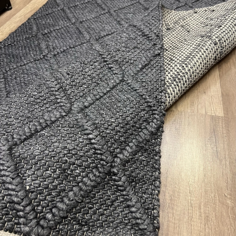 Eko Halı Jade Diamond Antrasit XW Naturel Kazak Örgü Desenli El Dokuma Örgü Halı