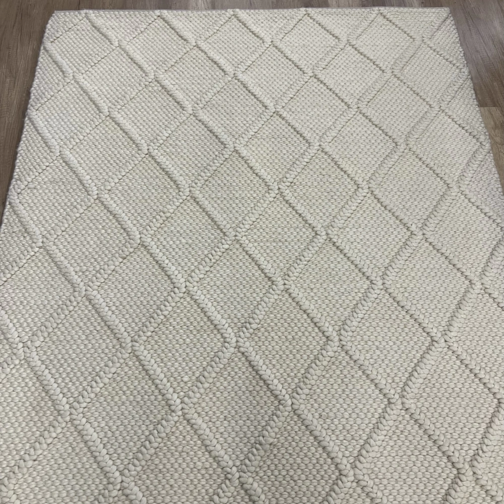 Eko Halı Jade Diamond Cream XW Naturel Kazak Örgü Desenli El Dokuma Örgü Halı