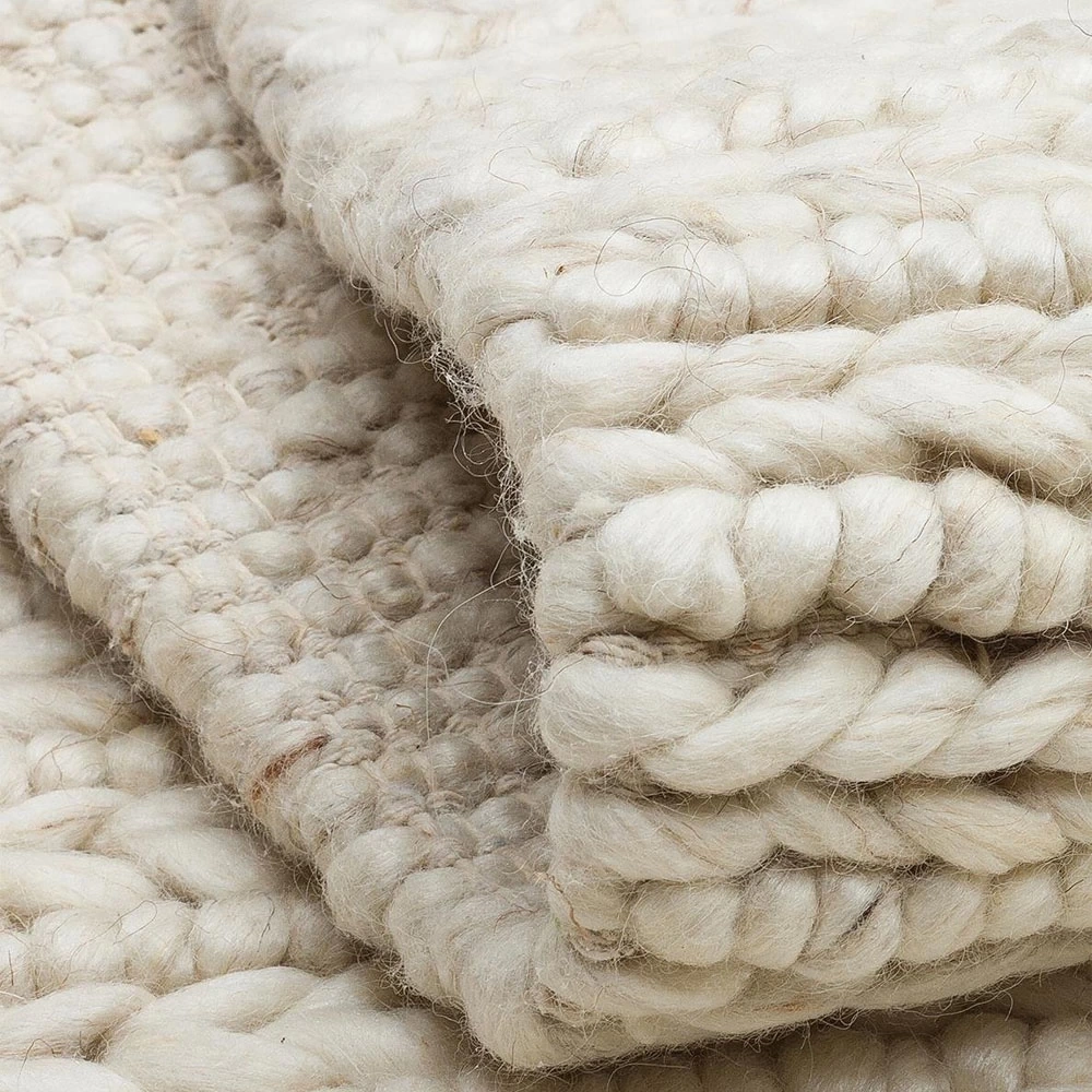 Eko Halı Jade JD 07 Light Beige Naturel Kazak Örgü Desenli El Dokuma Örgü Halı