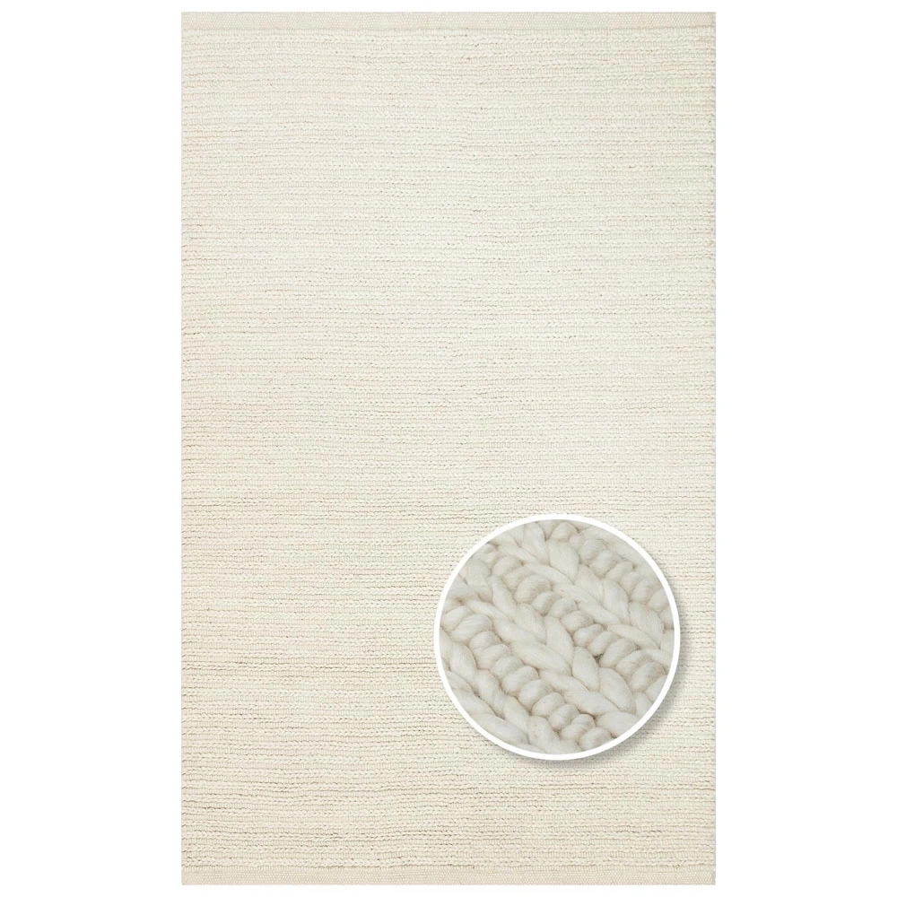 Eko Halı Jade JD 07 White Naturel Kazak Örgü Desenli El Dokuma Örgü Halı