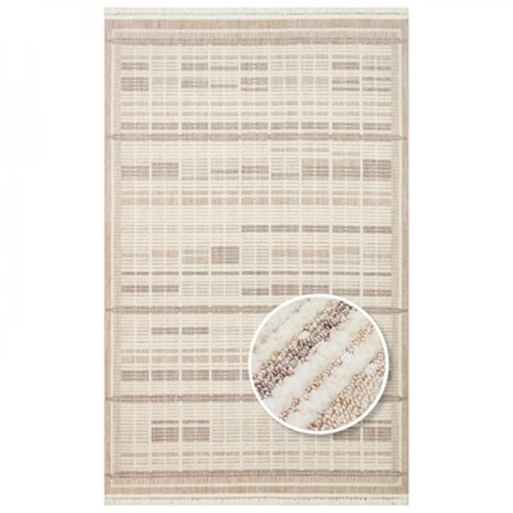 Eko Halı Joy 04 Beige Grey Modern Makine Halısı