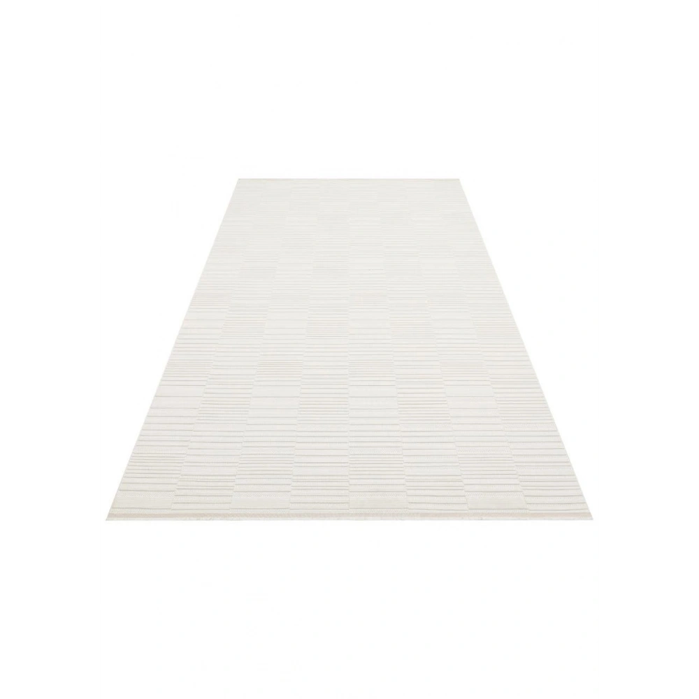 Eko Halı Mono Loop 01 White Sisal Görünümlü Bukleli Kaymaz Tabanlı Yıkanabilir Halı