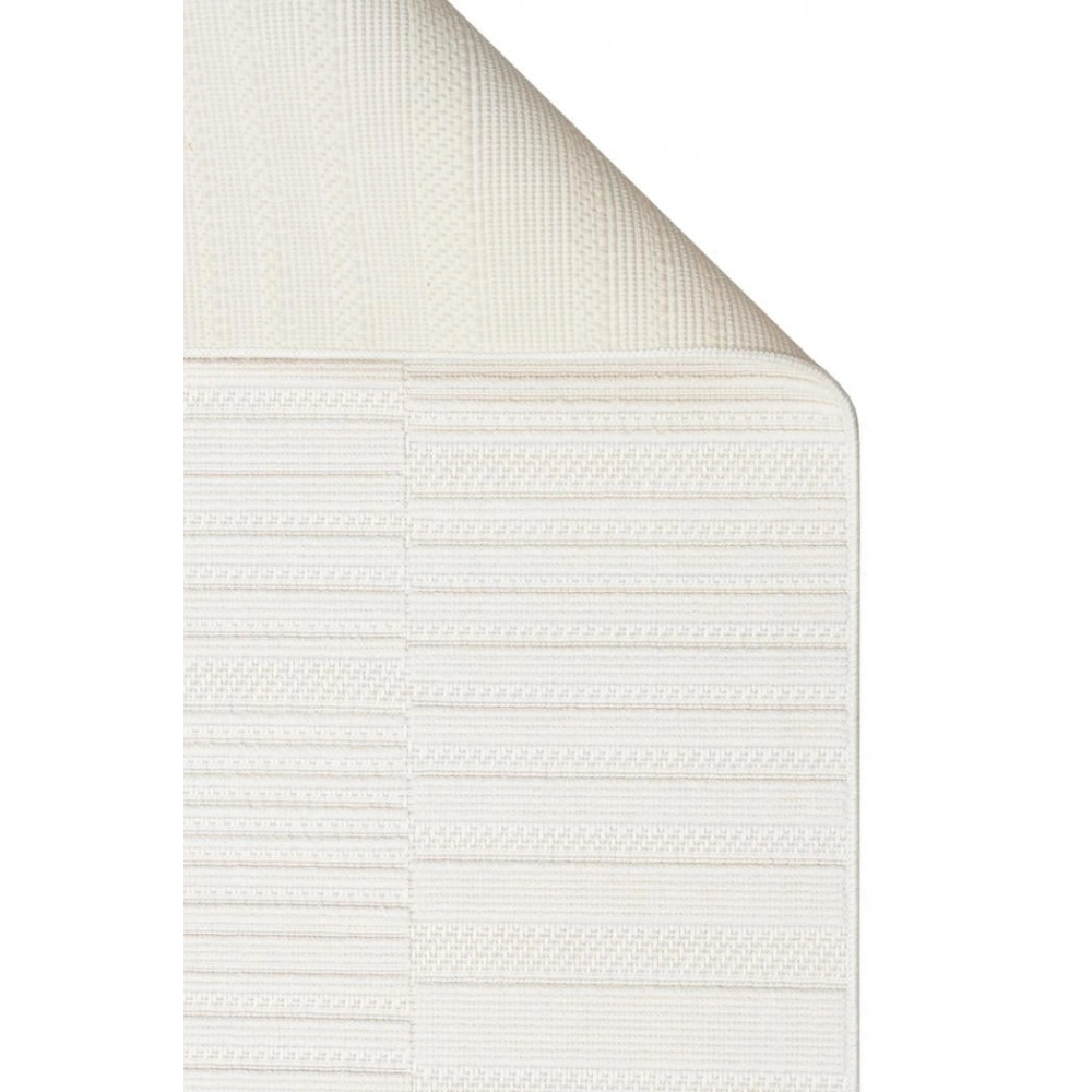 Eko Halı Mono Loop 01 White Sisal Görünümlü Bukleli Kaymaz Tabanlı Yıkanabilir Halı
