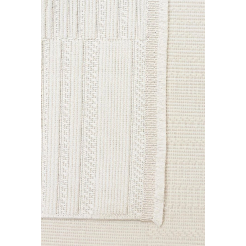 Eko Halı Mono Loop 01 White Sisal Görünümlü Bukleli Kaymaz Tabanlı Yıkanabilir Halı