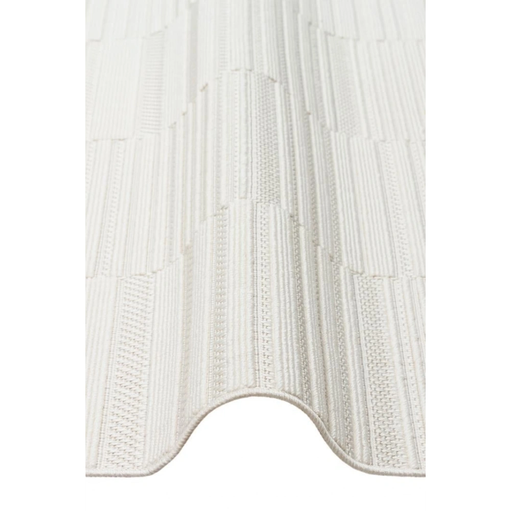 Eko Halı Mono Loop 01 White Sisal Görünümlü Bukleli Kaymaz Tabanlı Yıkanabilir Halı