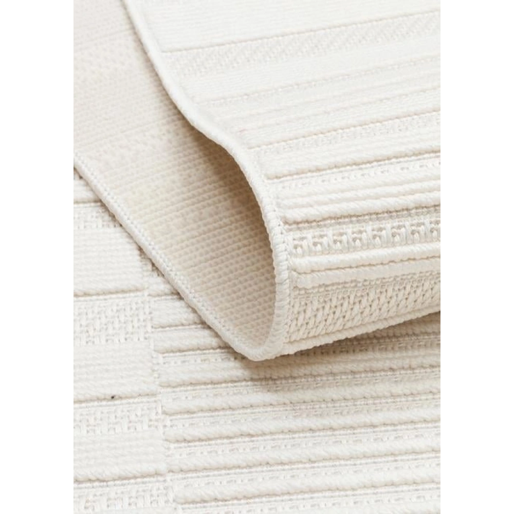 Eko Halı Mono Loop 01 White Sisal Görünümlü Bukleli Kaymaz Tabanlı Yıkanabilir Halı