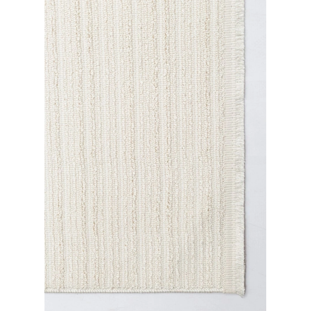 Eko Halı Mono Loop 03 White XW Sisal Görünümlü Bukleli Kaymaz Tabanlı Yıkanabilir Halı
