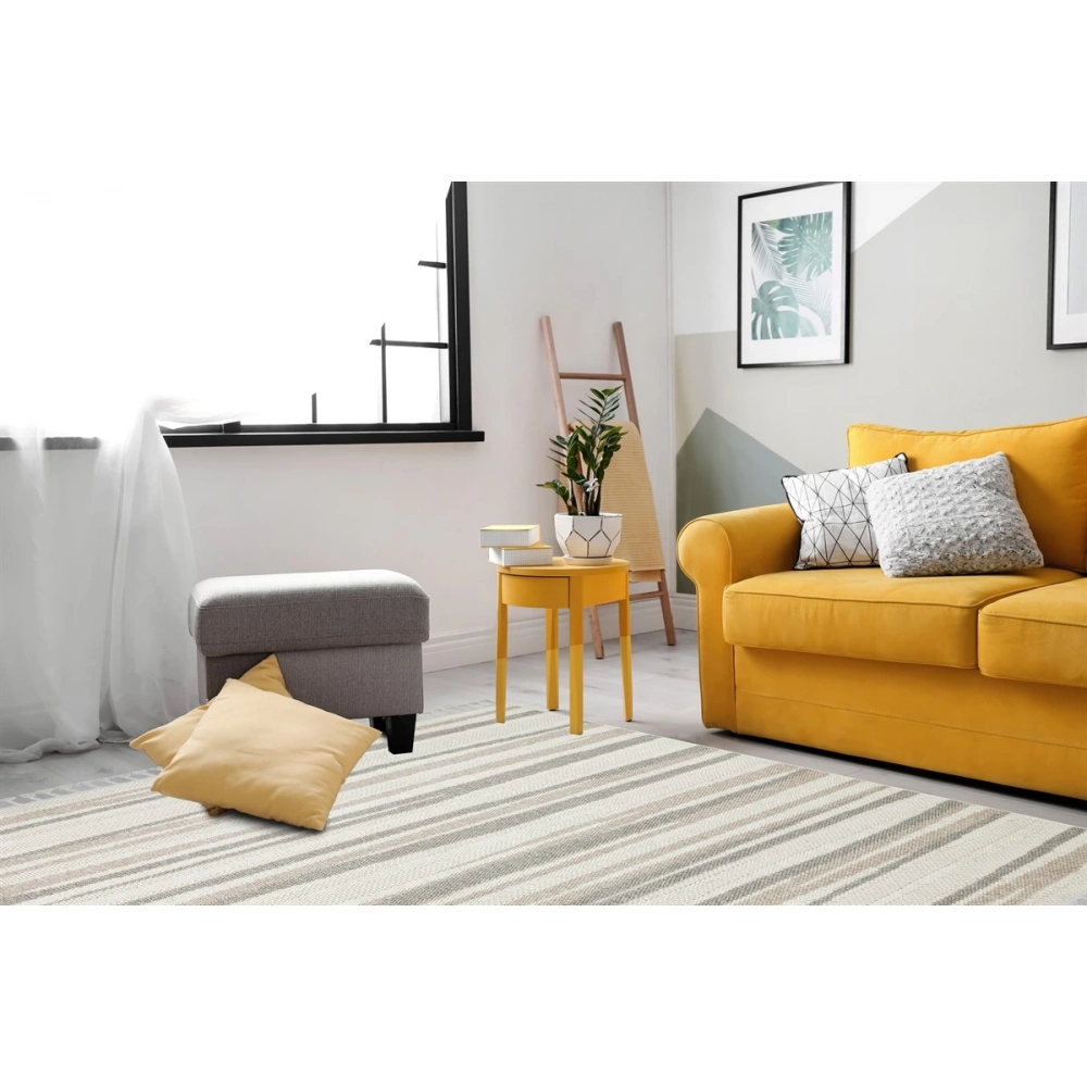 Eko Halı Motto MOT 02 White Bej İskandinav Halı