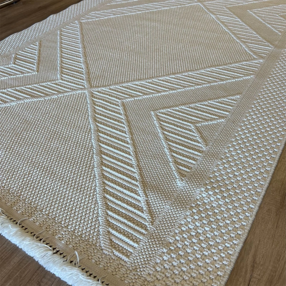 Eko Halı Motto MOT 06 Beyaz İskandinav Halı