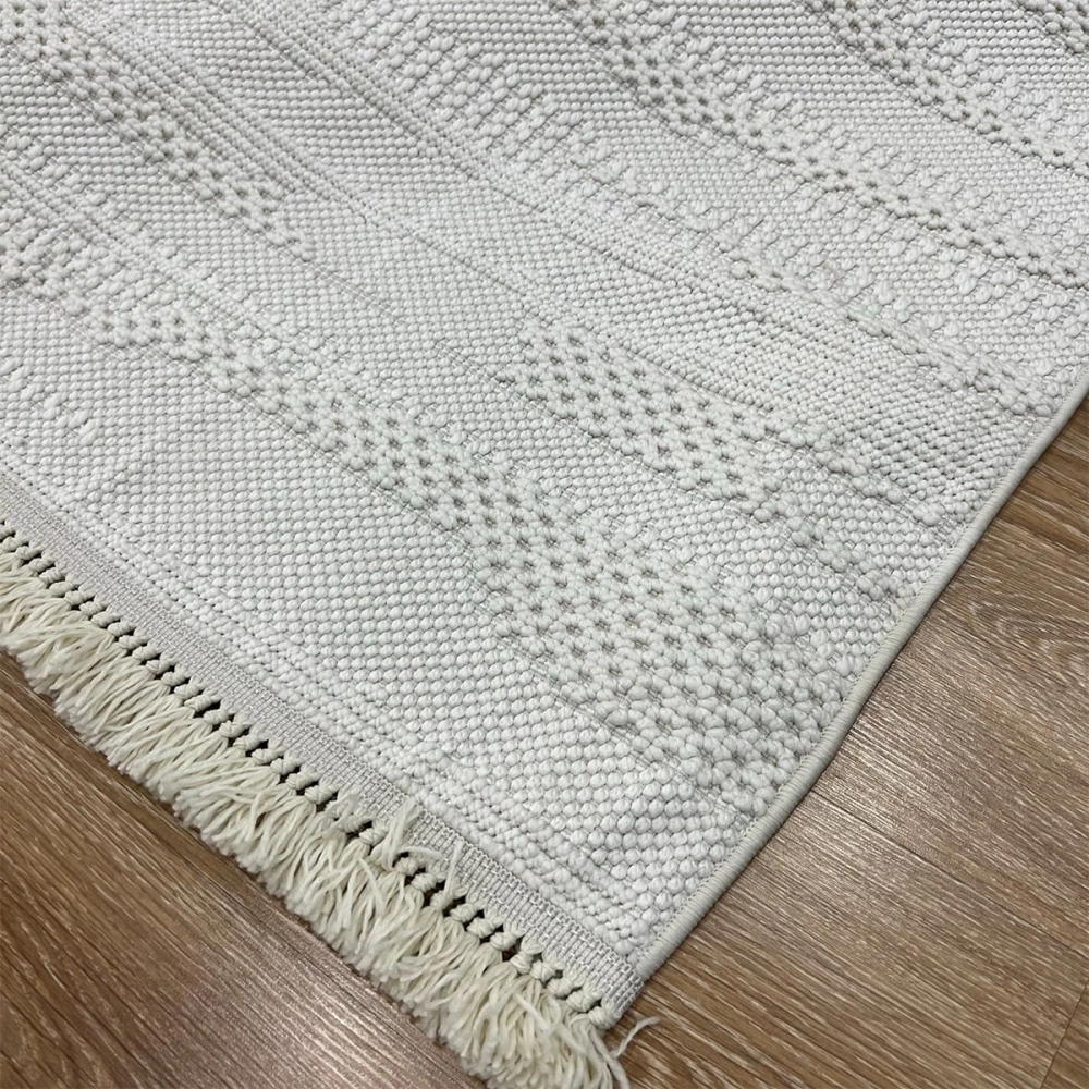 Eko Halı Motto MOT 08 Beyaz İskandinav Halı