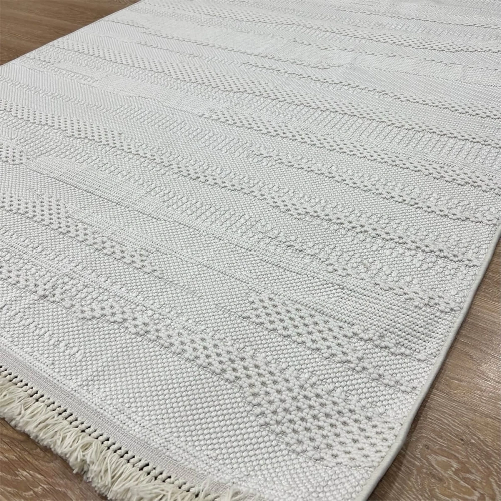 Eko Halı Motto MOT 08 Beyaz İskandinav Halı