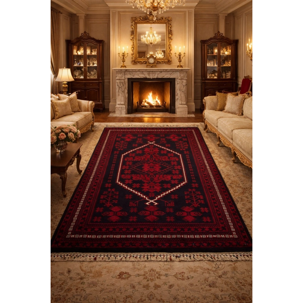 Eko Halı Nostalji 956 Blue Afgan Uşak Halısı