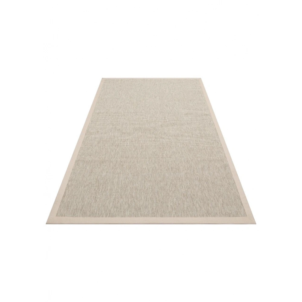 Eko Halı Ventura VNT 2703 L.Beige Bordür Beige Sisal Görünümlü İç ve Dış Mekan Uyumlu Hav Vermeyen Modern Dokuma Halı
