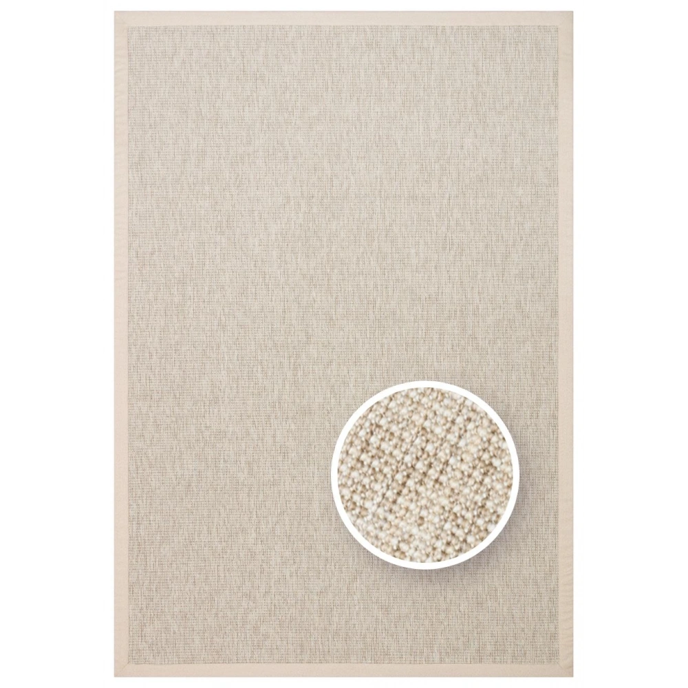 Eko Halı Ventura VNT 2703 L.Beige Bordür Beige Sisal Görünümlü İç ve Dış Mekan Uyumlu Hav Vermeyen Modern Dokuma Halı