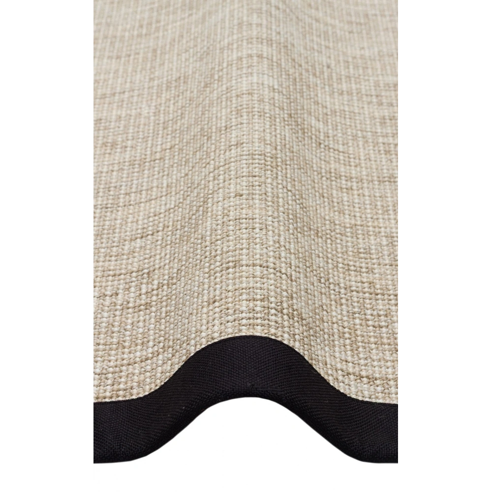 Eko Halı Ventura VNT 2703 L.Beige Bordür Black Sisal Görünümlü İç ve Dış Mekan Uyumlu Hav Vermeyen Modern Dokuma Halı
