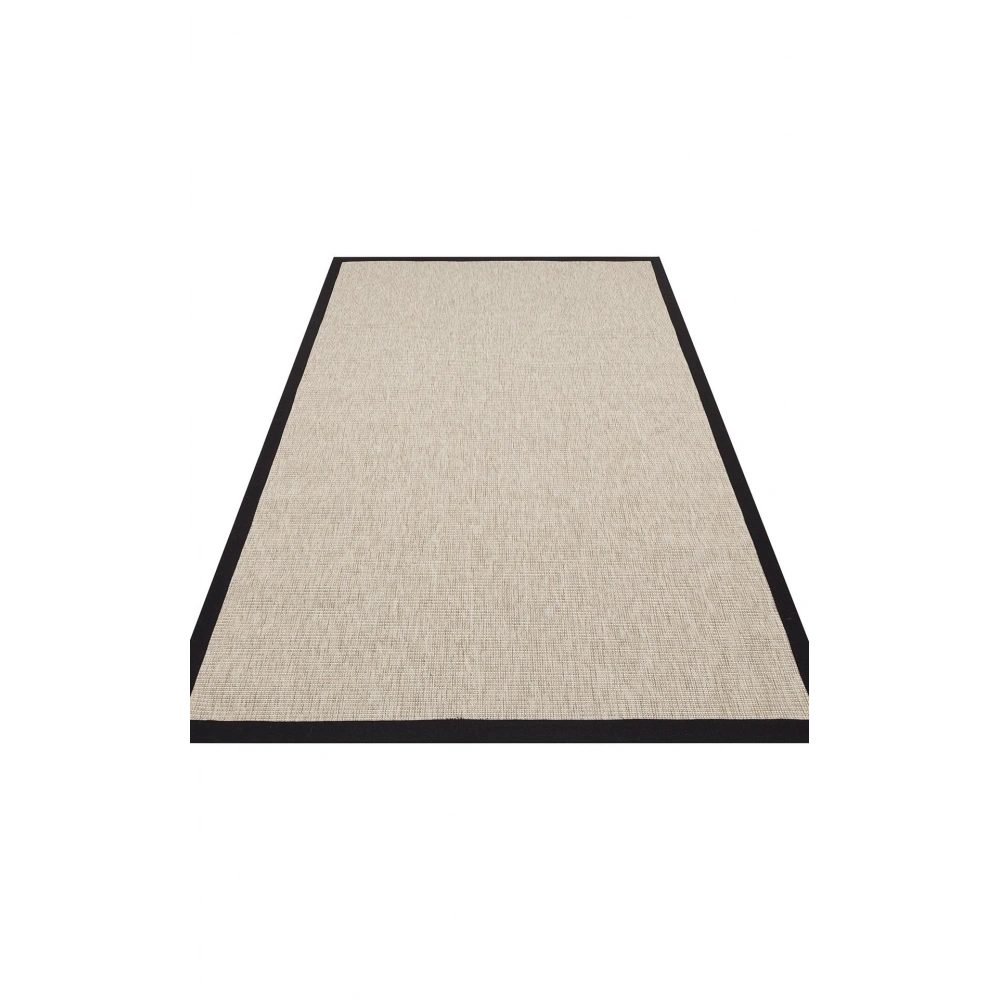 Eko Halı Ventura VNT 2703 L.Beige Bordür Black Sisal Görünümlü İç ve Dış Mekan Uyumlu Hav Vermeyen Modern Dokuma Halı