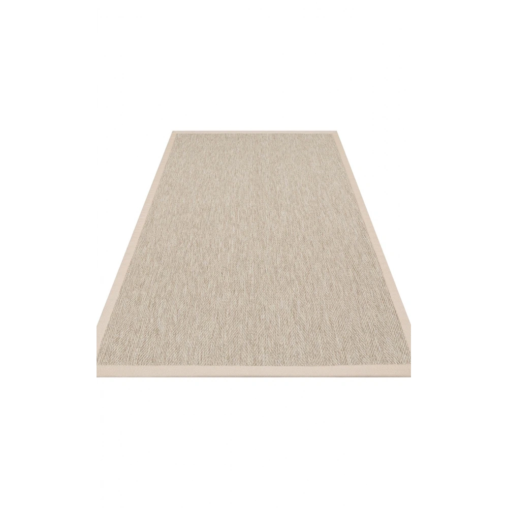Eko Halı Ventura VNT 2704 L.Beige Bordür Beige Sisal Görünümlü İç ve Dış Mekan Uyumlu Hav Vermeyen Modern Dokuma Halı