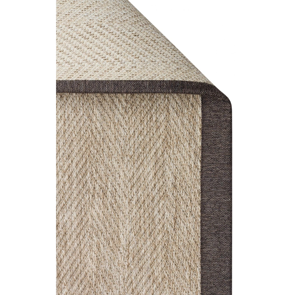 Eko Halı Ventura VNT 2704 L.Beige Bordür Dark Mix Sisal Görünümlü İç ve Dış Mekan Uyumlu Hav Vermeyen Modern Dokuma Halı