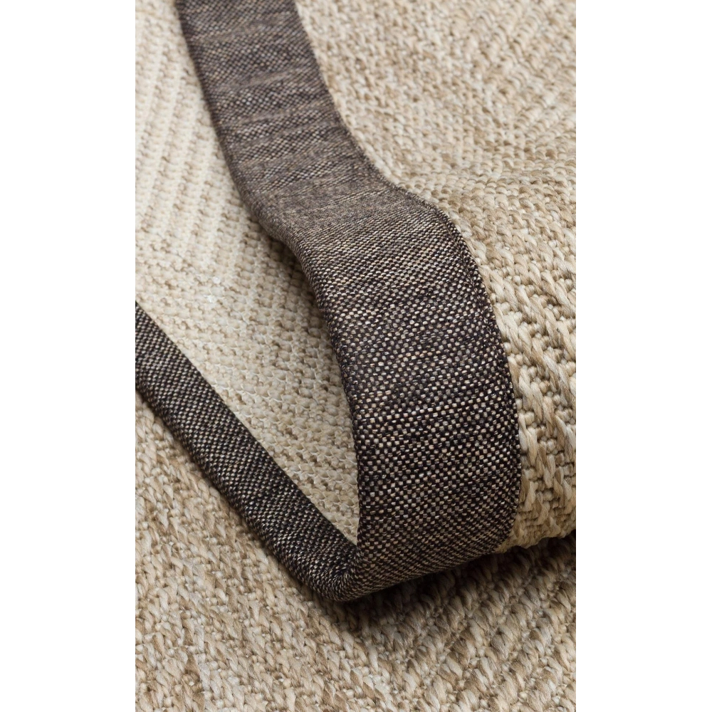 Eko Halı Ventura VNT 2704 L.Beige Bordür Dark Mix Sisal Görünümlü İç ve Dış Mekan Uyumlu Hav Vermeyen Modern Dokuma Halı