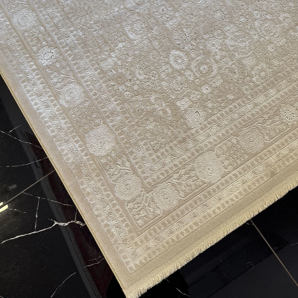 Hoom Rugs Woolly 4128 Açık Bej Modern Salon Halısı