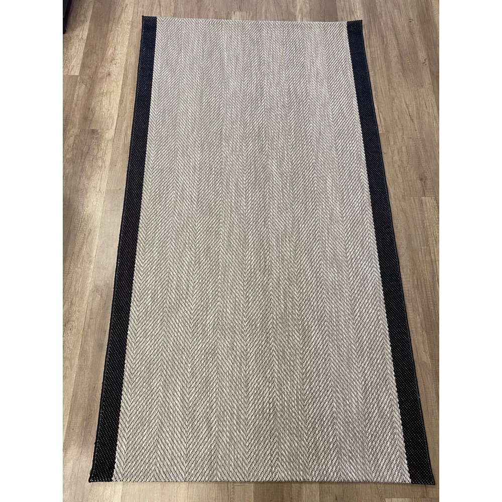 Hoom Rugs 1147 Bej Siyah Sisal Plus Jüt Halı