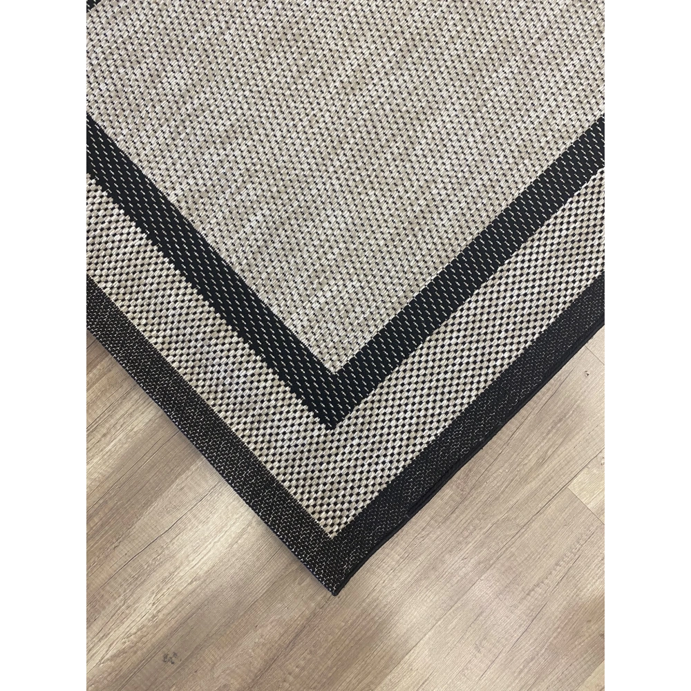 Hoom Rugs 1149 Bej Siyah Sisal Plus Jüt Halı
