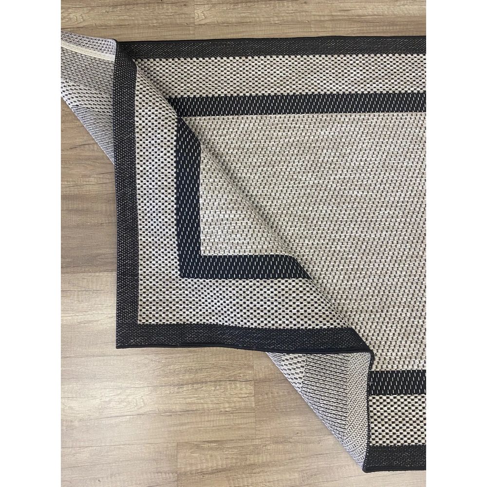 Hoom Rugs 1149 Bej Siyah Sisal Plus Jüt Halı