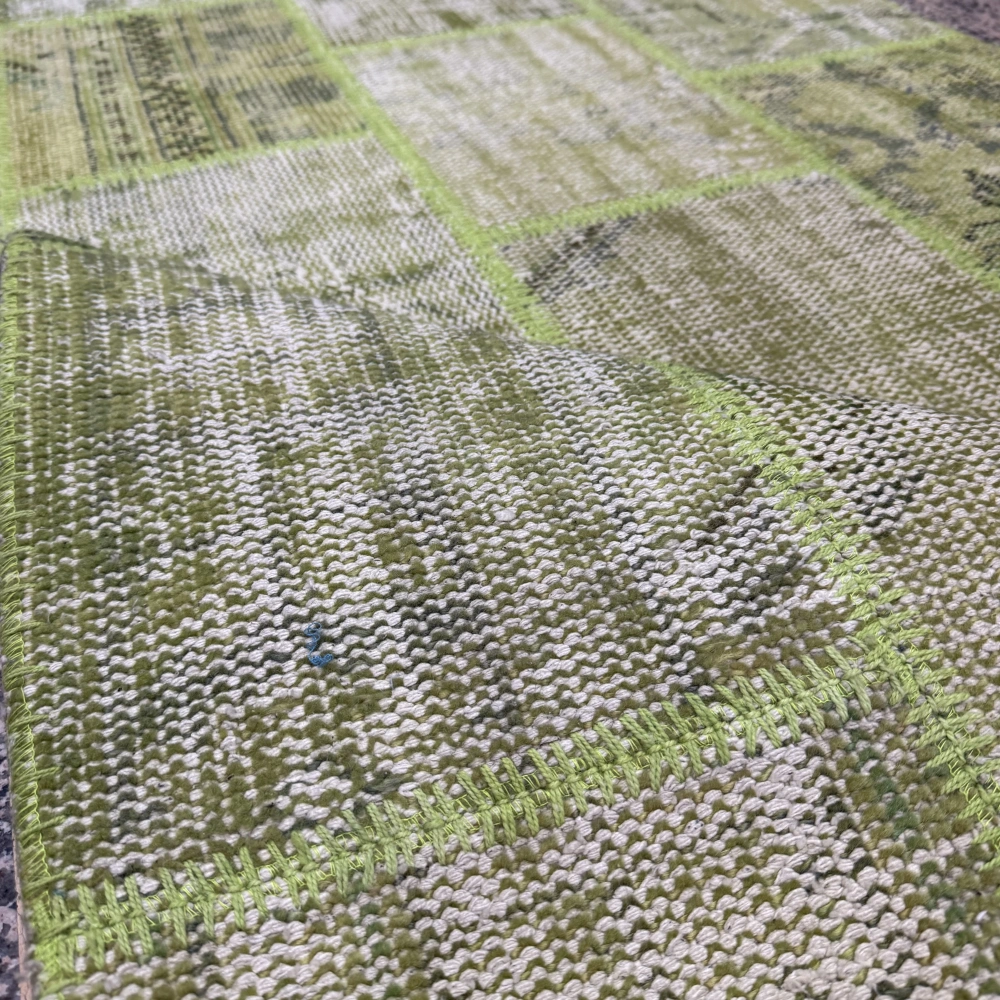 Hoom Rugs Antik Patchwork Yeşil El Dokuma Kilim