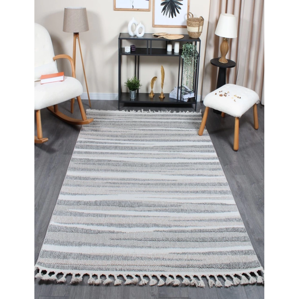 Hoom Rugs Bohho BH08 Bej Gri Antrasit İskandinav Modern Halı