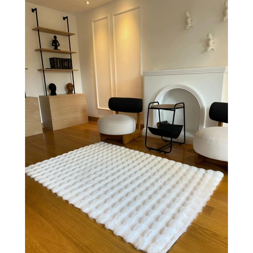 Hoom Rugs Bubble Tavşan Post Beyaz