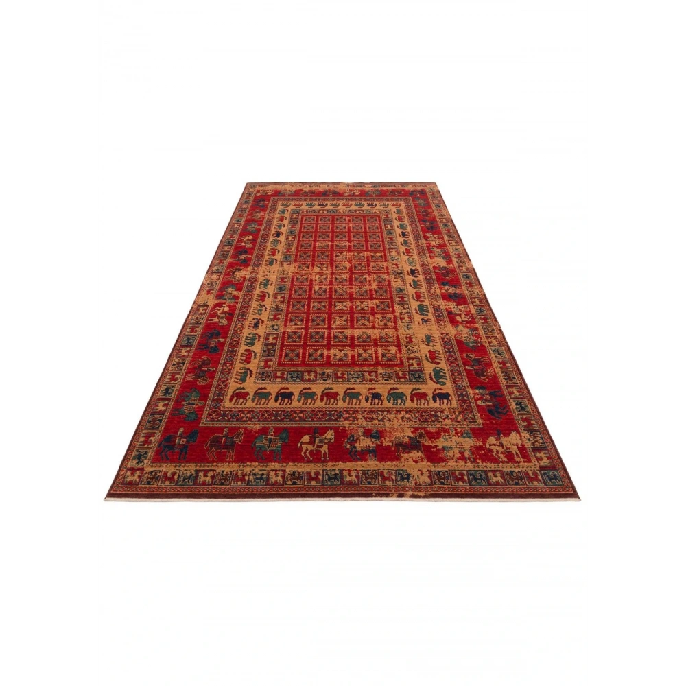 Hoom Rugs Cadis KDM 08 Red Vintage El Emeği Yüksek Kara Tezgah Halısı