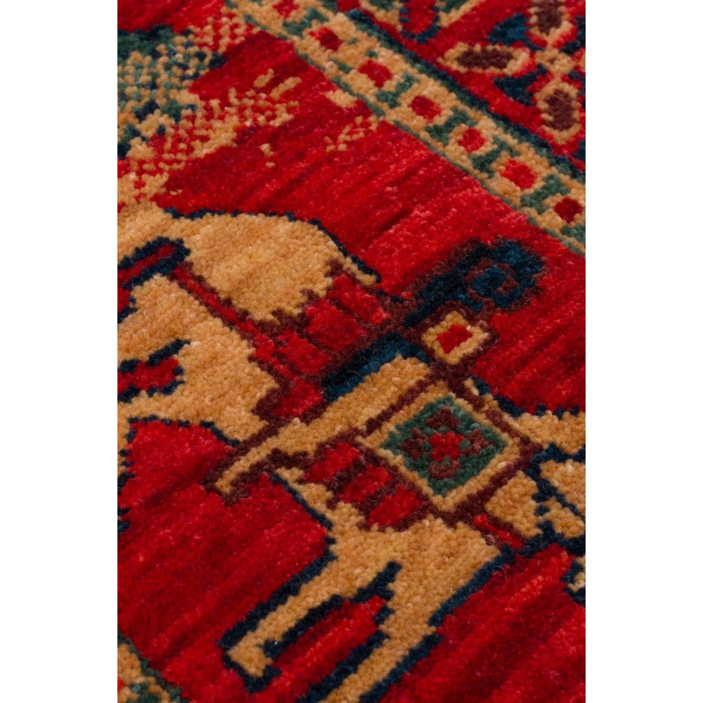 Hoom Rugs Cadis KDM 08 Red Vintage El Emeği Yüksek Kara Tezgah Halısı