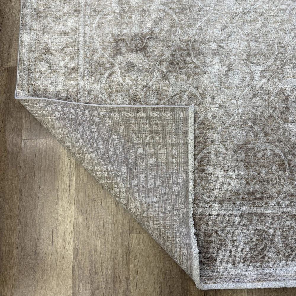 Hoom Rugs Elegant 004 Vizon Bej Doğal Elyaf Yansımalı Klasik Desenli Salon Halısı