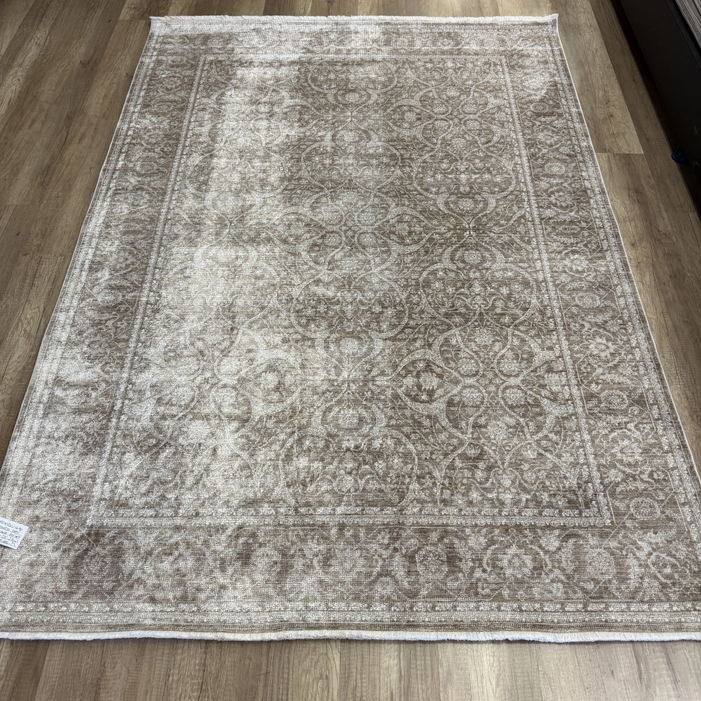 Hoom Rugs Elegant 004 Vizon Bej Doğal Elyaf Yansımalı Klasik Desenli Salon Halısı