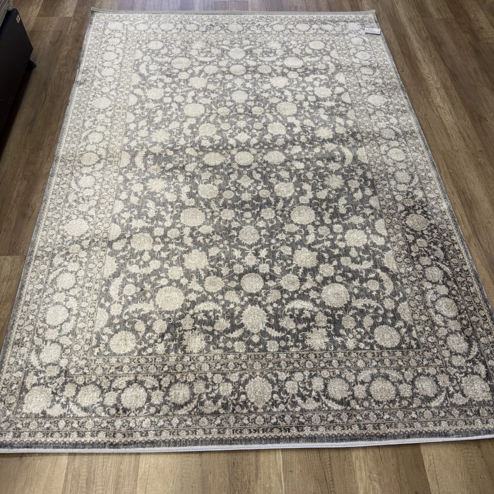 Hoom Rugs Elegant 006 Antrasit Vizon Doğal Elyaf Yansımalı Klasik Desenli Salon Halısı