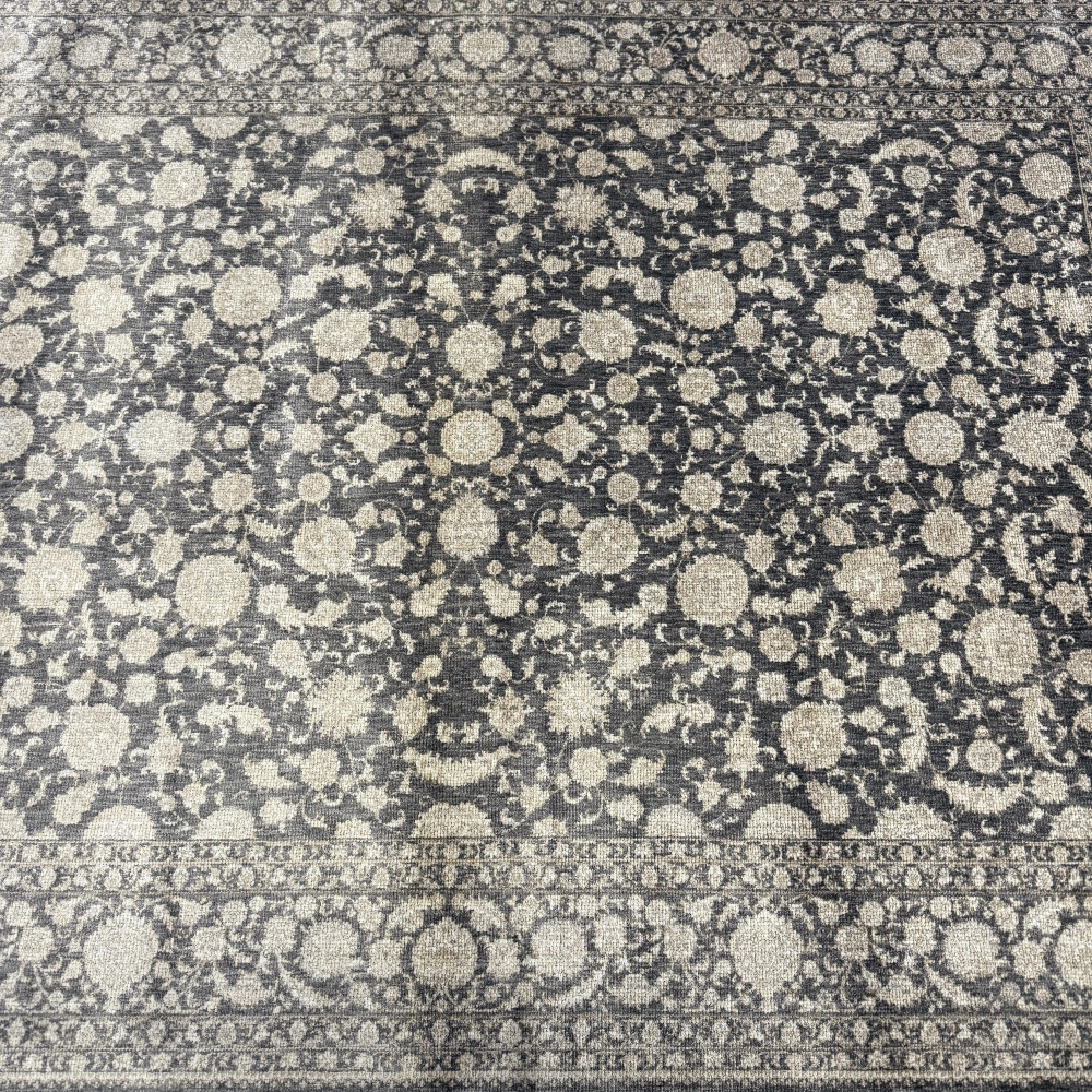 Hoom Rugs Elegant 006 Antrasit Vizon Doğal Elyaf Yansımalı Klasik Desenli Salon Halısı