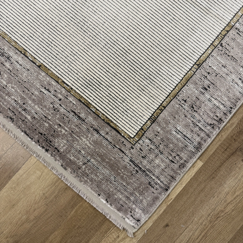Hoom Rugs Elegant 10507 Krem Gri Çerçeveli Salon Halısı