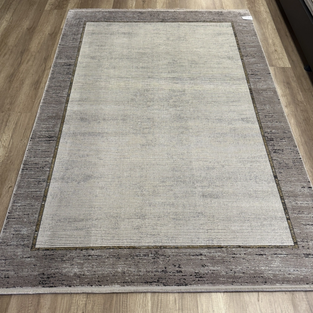 Hoom Rugs Elegant 10507 Krem Gri Çerçeveli Salon Halısı