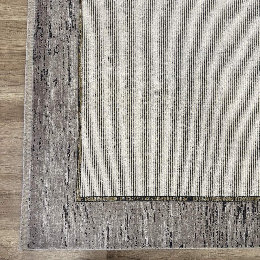 Hoom Rugs Elegant 10507 Krem Gri Çerçeveli Salon Halısı
