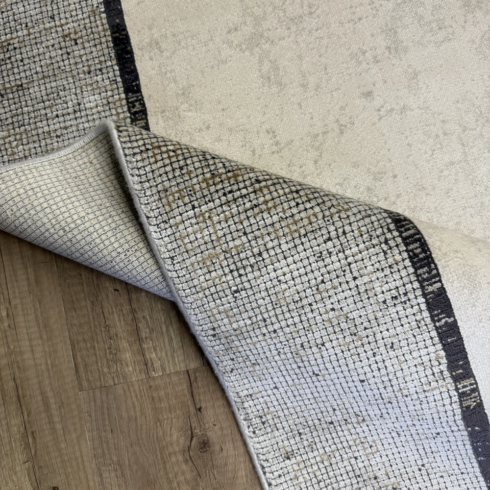 Hoom Rugs Elegant 10512 Gri Bej Çerçeveli Salon Halısı