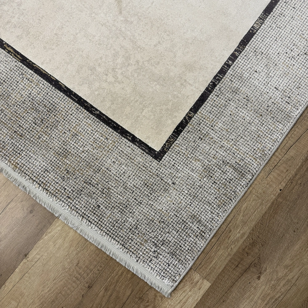 Hoom Rugs Elegant 10512 Gri Bej Çerçeveli Salon Halısı