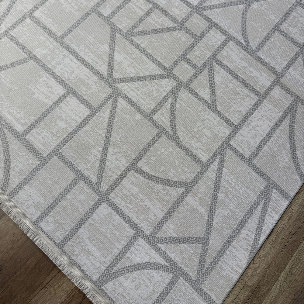 Hoom Rugs Grandy 5212 Krem Kaymaz Pamuk Taban Modern Halı